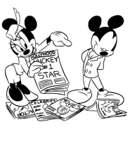 A coloring page of mickey mouse